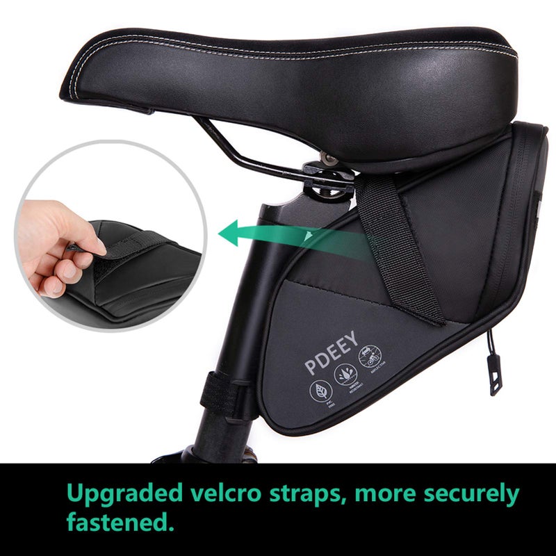 PDEEY Bike Saddle Bag, Bicycle Under Seat Pouch, Cycling Wedge Pack for Mountain Road, Cycling Accessories Storage Velcro Pack Waterproof Durable Pouch for Mountain, Beach or Road Bikes - Image 3